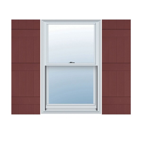 Ekena Millwork Lifetime Vinyl, 4 Board Joined (3 Batten), Board-n-Batten Shutters, w/Shutter Loks, LJ4C14X07400WN, PR LJ4C14X07400WN - main